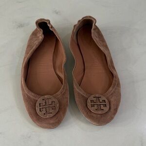 Tory Burch Women's Brown Suede Flats